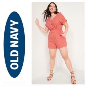 Knit Romper with belt & pockets